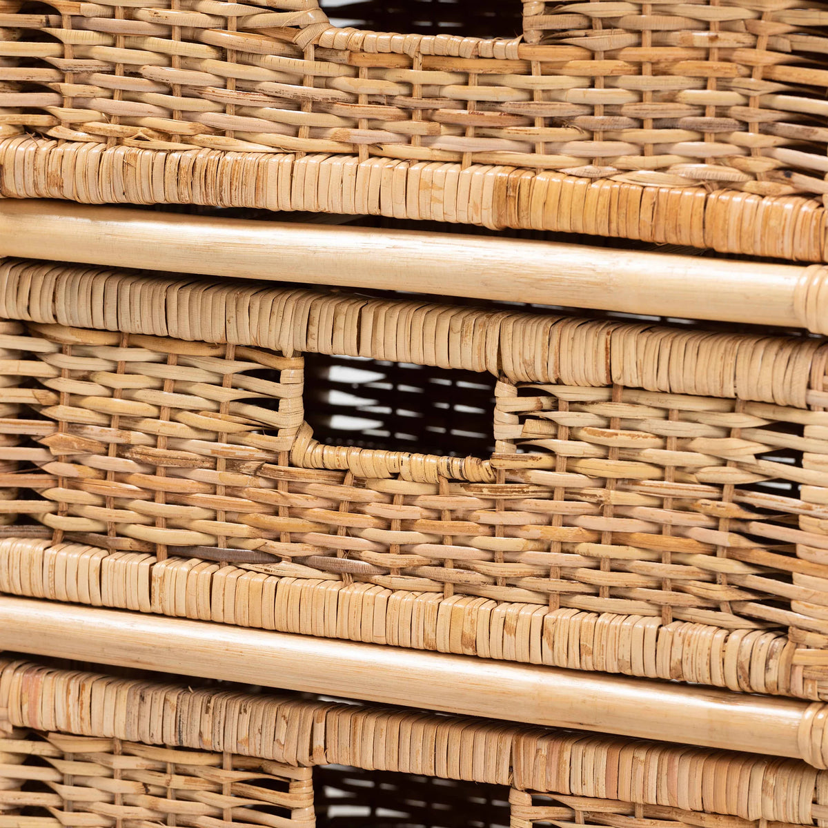 Natural Brown Rattan 6-Drawer Storage Cabinet H50526