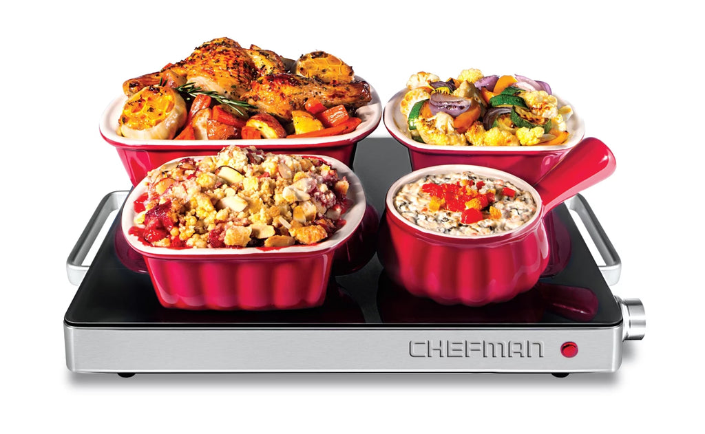 Compact Glasstop Warming Tray with Adjustable Temperature Control J83249