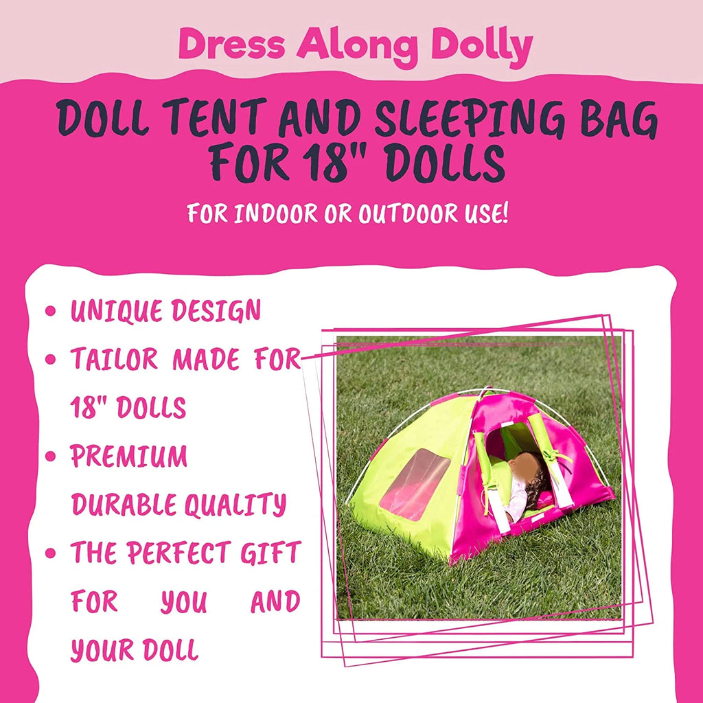 Doll Camping Bed Tent with Sleeping Bag & Pillow R87173