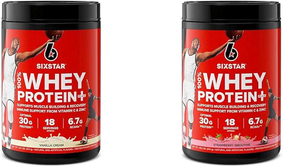 100% Whey Protein Plus Vanilla Cream & Strawberry Smoothie 1.8lbs U22702