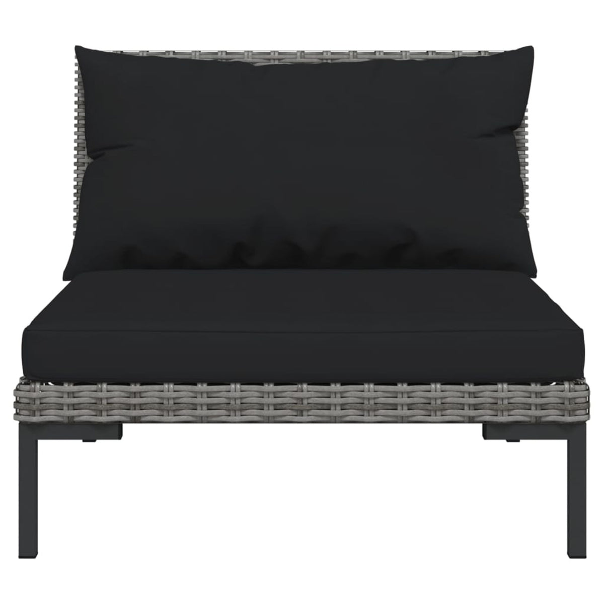 10 Piece Patio Set with Cushions Poly Rattan Dark Gray Q5160