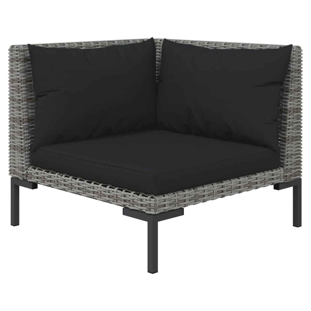 10 Piece Patio Set with Cushions Poly Rattan Dark Gray Q5160