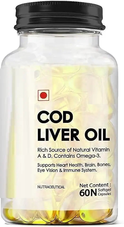Cod Liver Oil with Omega 3, Vitamin A & D 60 Softgel N66436