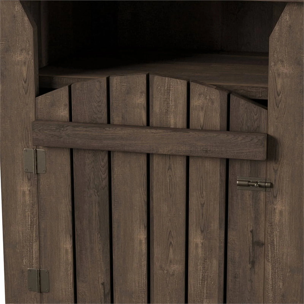 Rustic Wood Storage End Table Set of 2 I6159