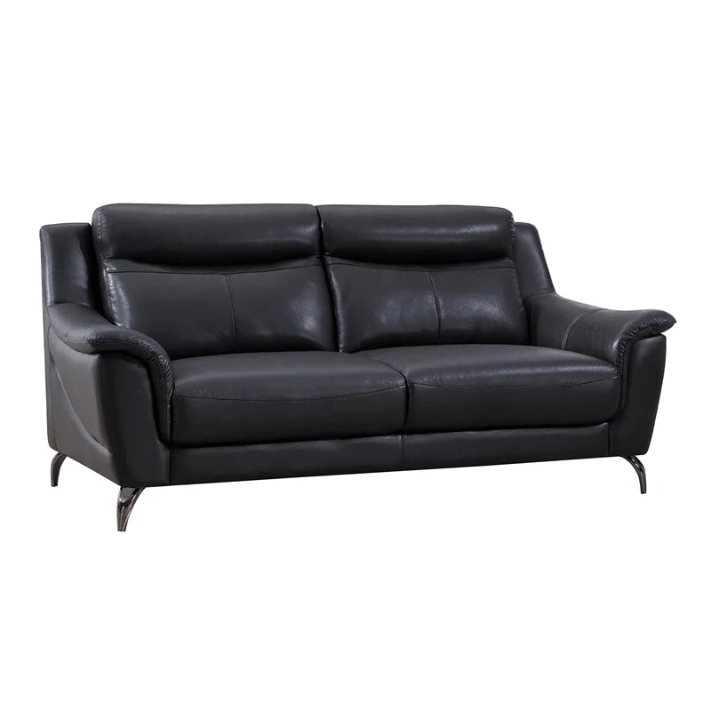 Black Genuine Leather Sofa T780910