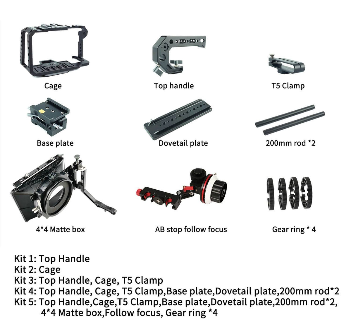 Cage Kit 5 for Blackmagic Pocket Cinema Camera 6K/4K X870