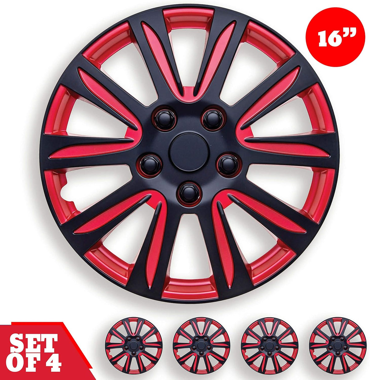 Red Black Set of 4 HubCap R146119