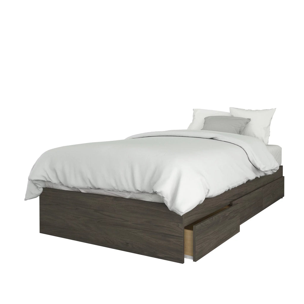 Twin Size Storage Wood Bed Frame with 3 Drawers R650