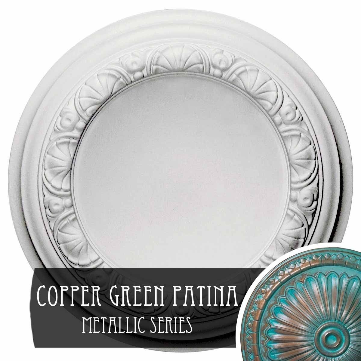 12 1/2x22OD x 1 1/2x22P Ceiling Medallion Copper Green Patina Finished Y56034