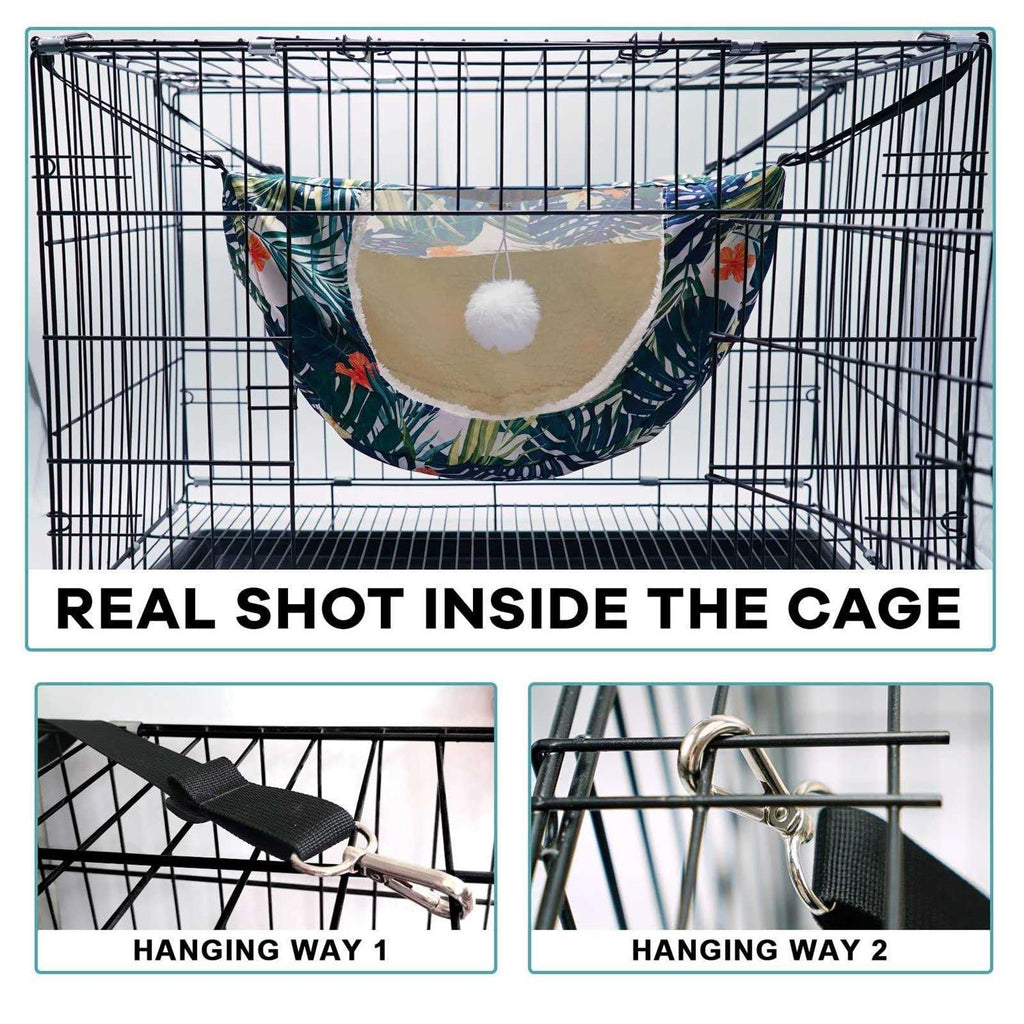 Cat Cage Hammock Double Layer Plush Hanging Pet Bed L5237