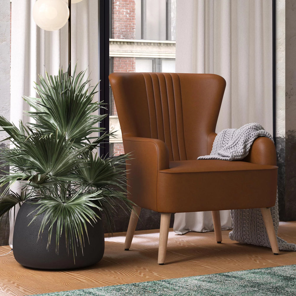 White Faux Leather Accent Chair B24137