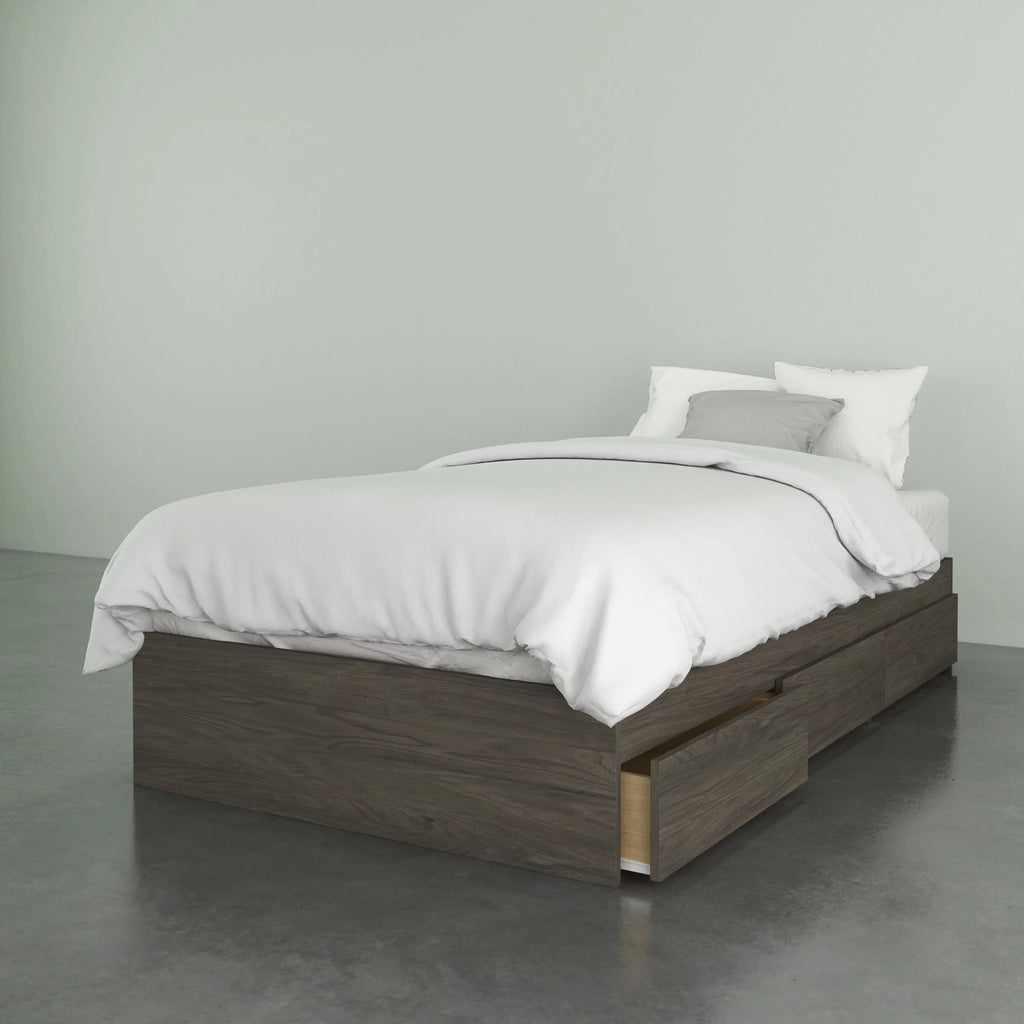 Twin Size Storage Wood Bed Frame with 3 Drawers R650