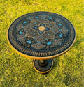 Engraved Wood Round Table W668416