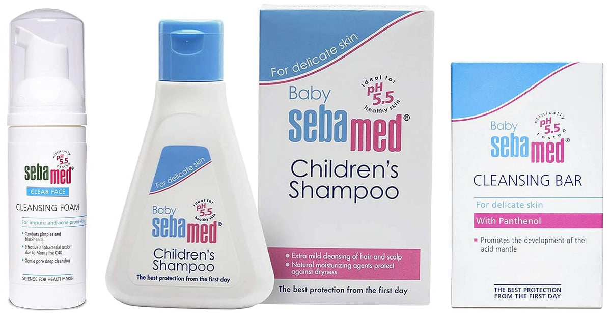 Baby Cleansing Bar & Soap Free Bar & Clear Face Foam & Baby Shampoo S483