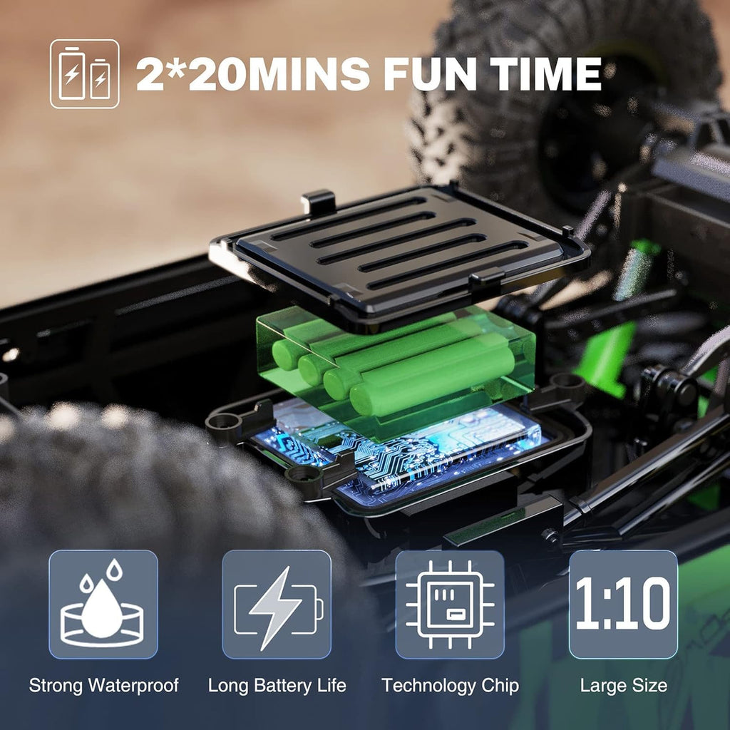 2.4 GHz Waterproof 4WD RC Monster Truck with 2 Rechargeable Batteries G9568