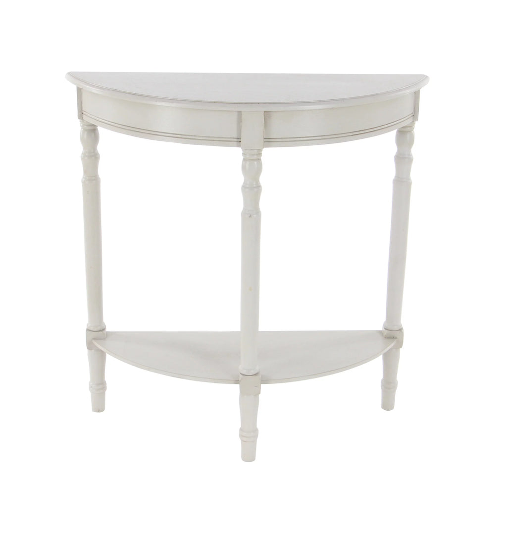 Cream Half Moon Wood Console Table B822090
