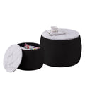 Velvet Marble Texture Nesting End Tables Set of 2 with Hidden Storage P5039