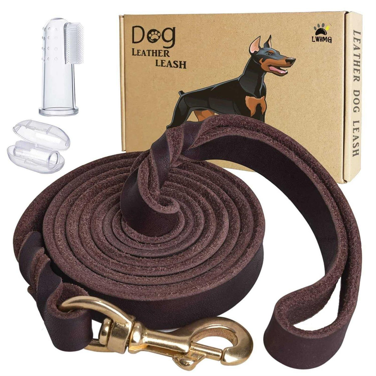 6ft Braided Genuine Leather Dog Leash D5784