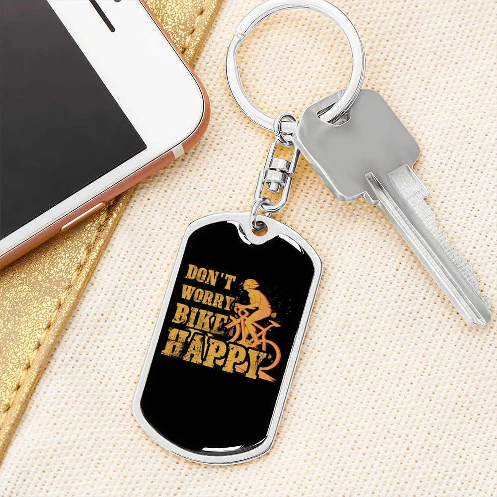 Stainless Steel or 18k Gold Swivel Dog Tag Keychain O4181