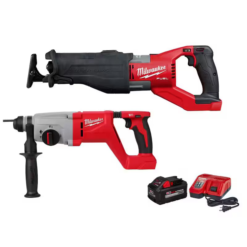 18V Lithium-Ion Brushless Cordless Sawzall and Rotary Hammer Kit P514527