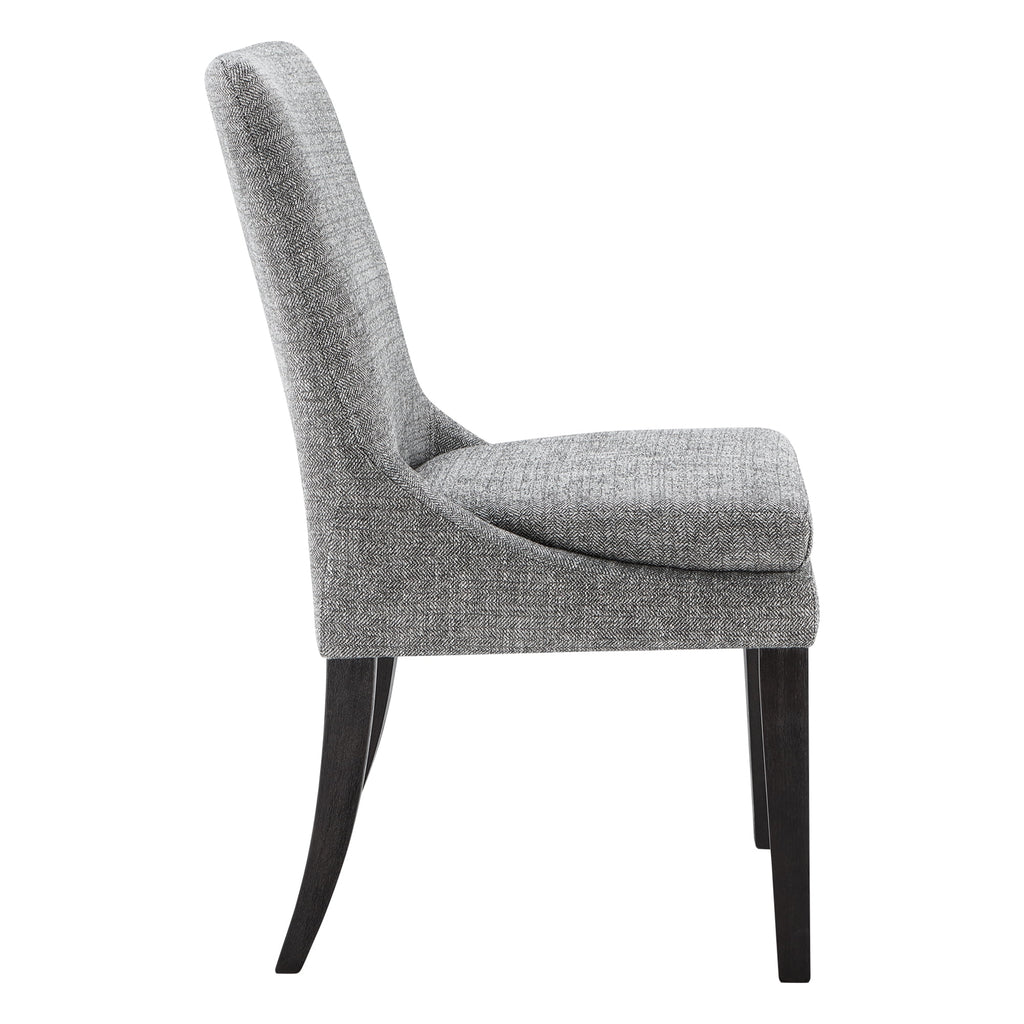 Upholstered Dining Chair Set of 2 Pebble Gray B1483