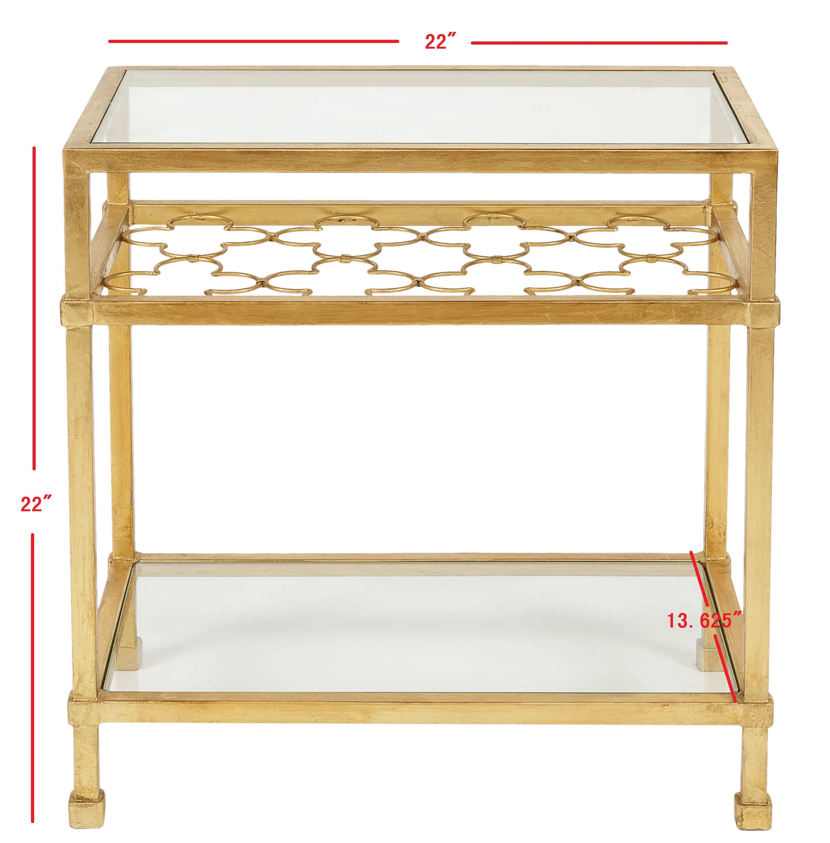 Glass Top Metal End Table H16109