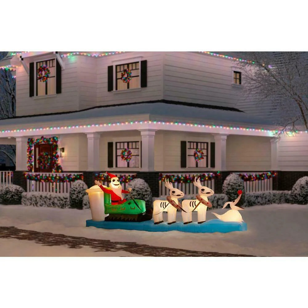 Inflatable Colossal Jack Skellington Christmas Sleigh Scene M609