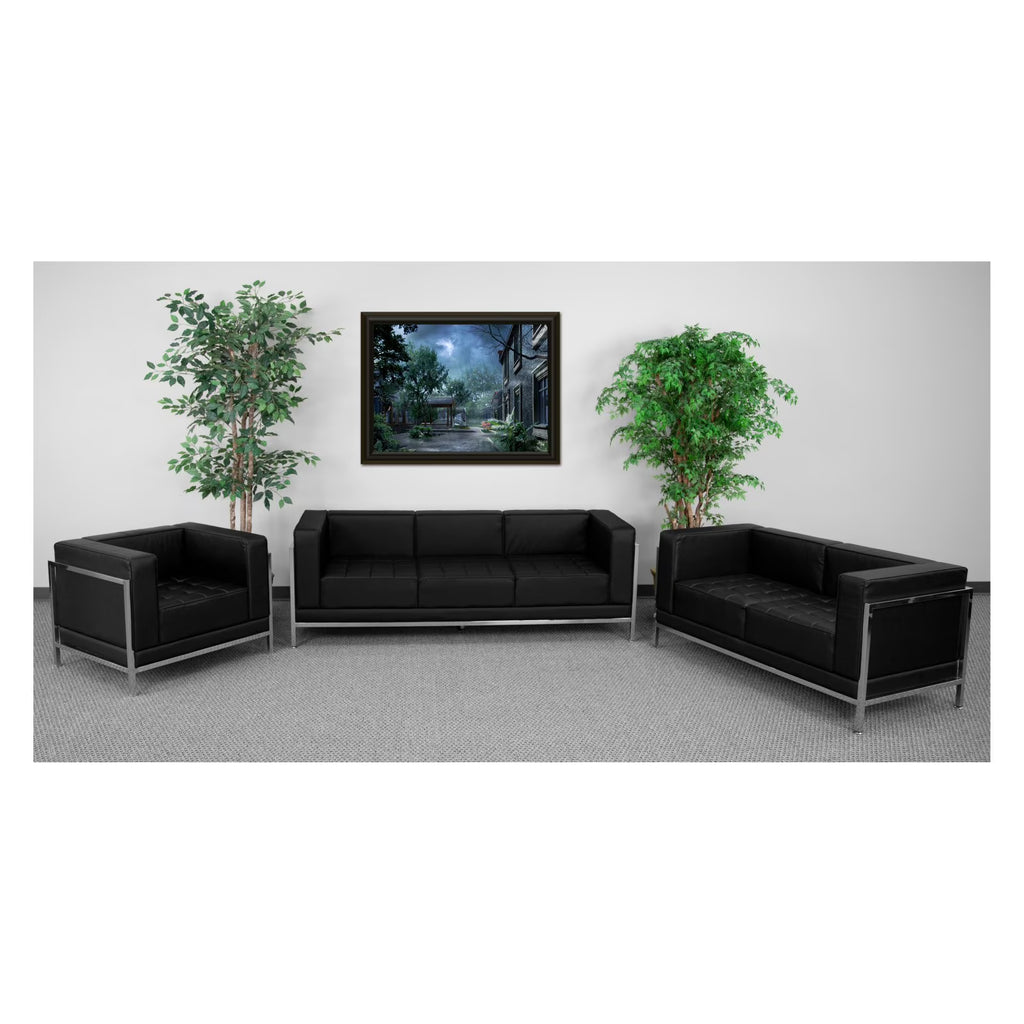 3-Piece Stainless Steel Sofa Set in Black L345386