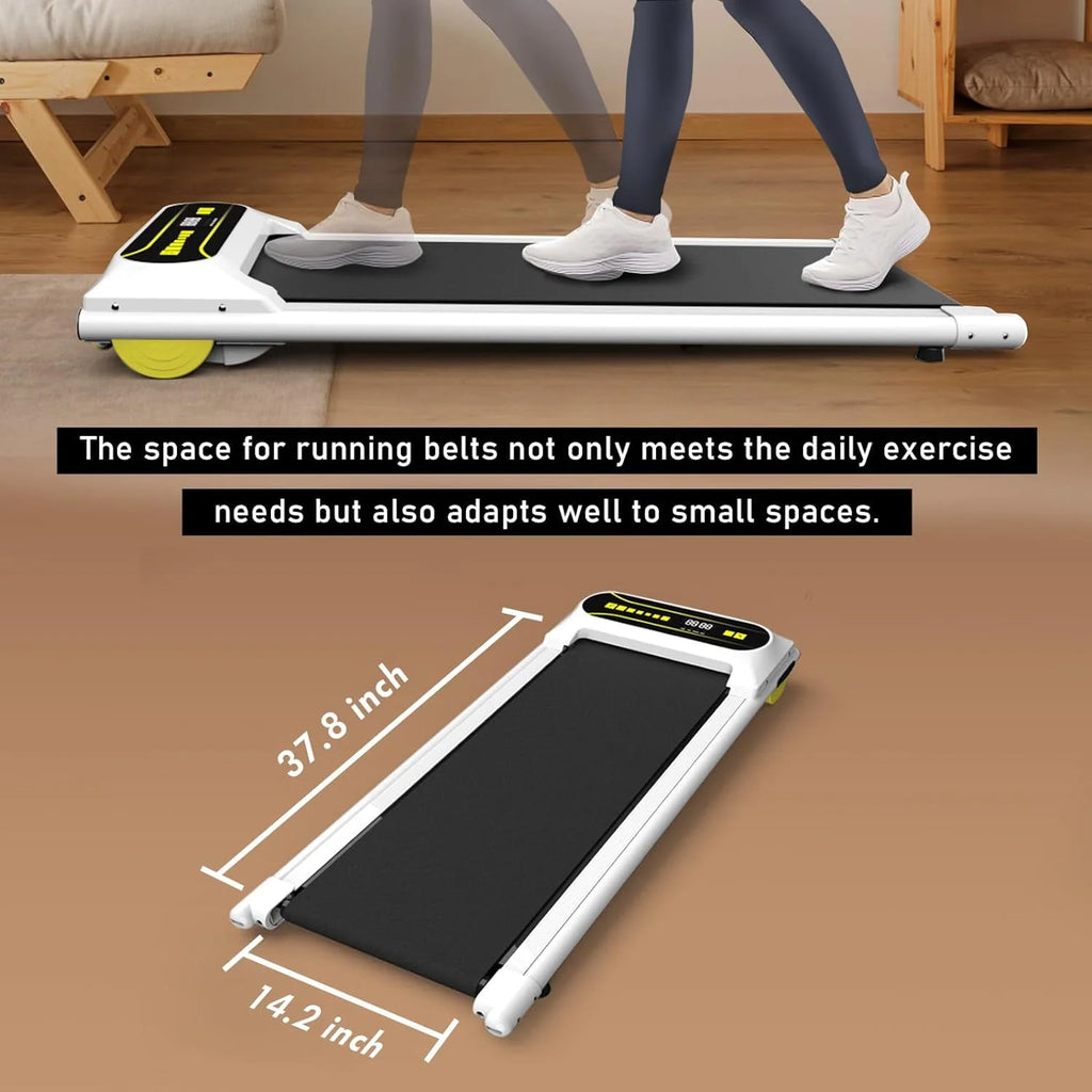 Walking Pad Treadmill Under Desk, 2.25HP Portable Mini Treadmill White F2342