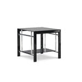 Glass Top End Table with Storage C21278