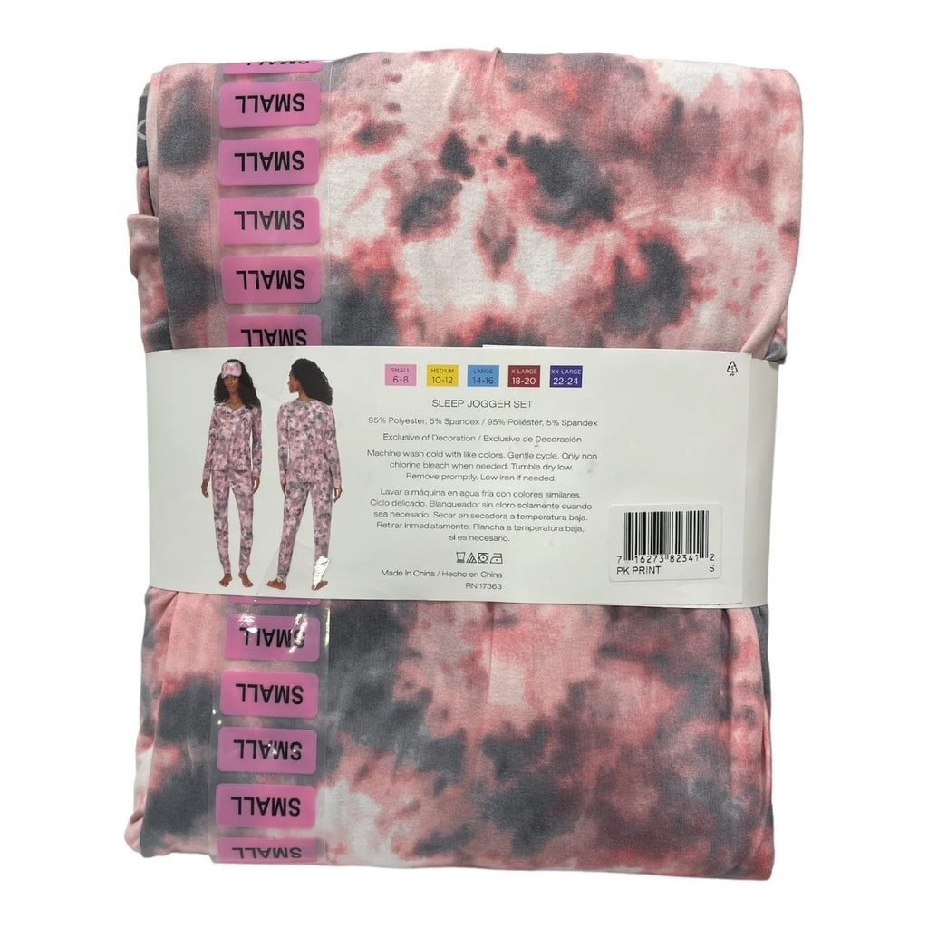 Navy Heather Floral 3-Piece Lounge Set with Eye Mask V1052