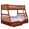 Twin over Full Bunk Bed in Oak Finish M79727
