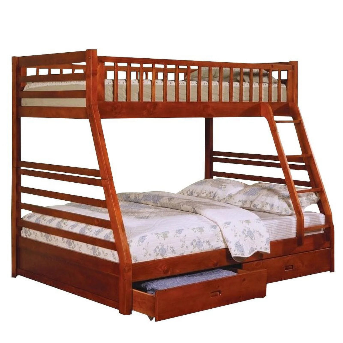 Twin over Full Bunk Bed in Oak Finish M79727