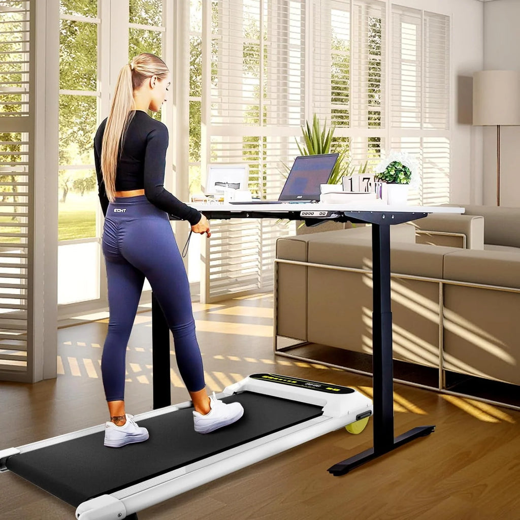 Walking Pad Treadmill Under Desk, 2.25HP Portable Mini Treadmill White F2342
