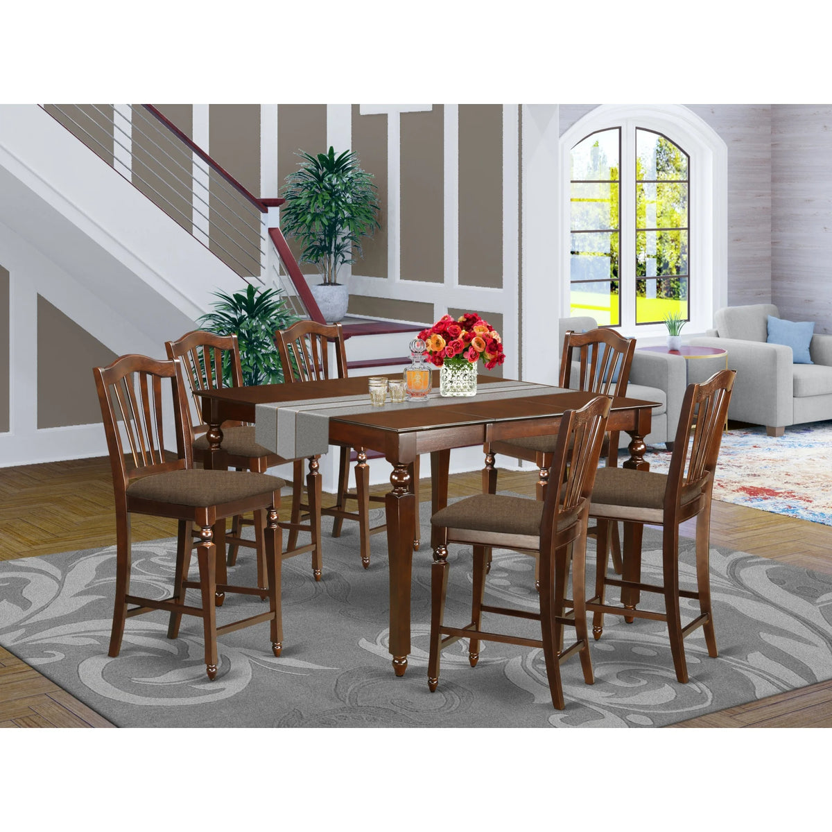 7 Piece Traditional Wood Dining Set W779601