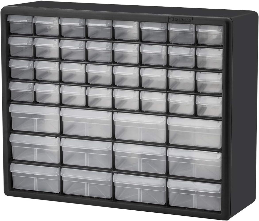 26 Drawer Plastic Parts Storage Cabinet, Black, Pack of 2 S323120