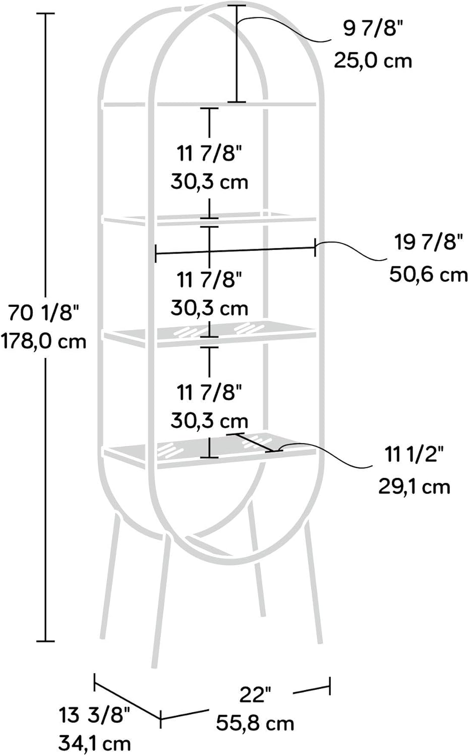 Black Open Shelving M35462