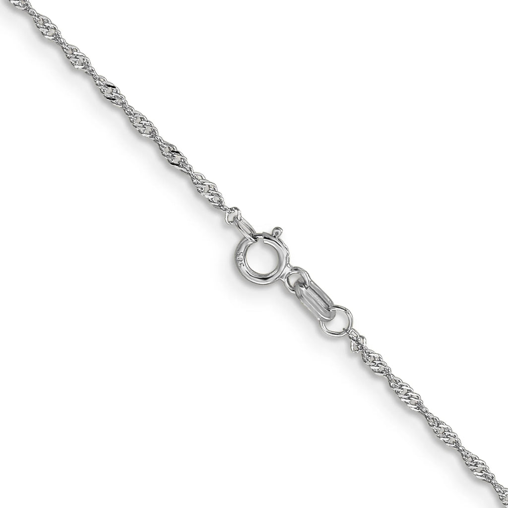 14K White Gold Ultra-thin Chain Necklace 24 Inches D75757