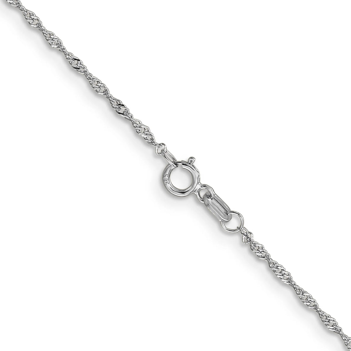 14K White Gold Ultra-thin Chain Necklace 24 Inches D75757