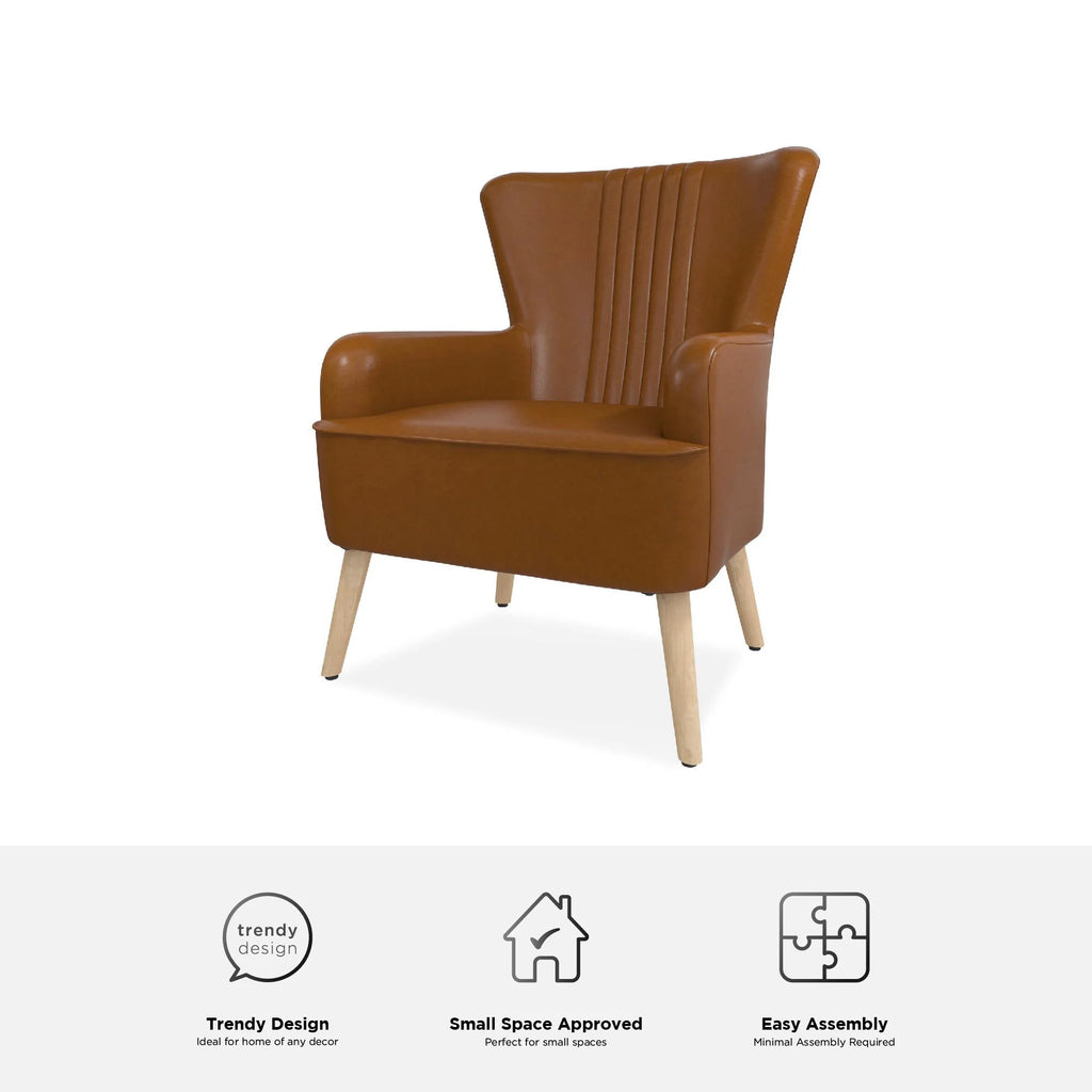 White Faux Leather Accent Chair B24137