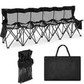 Portable 6 Seater Folding Sports Bench with Mesh Seat and Back K858