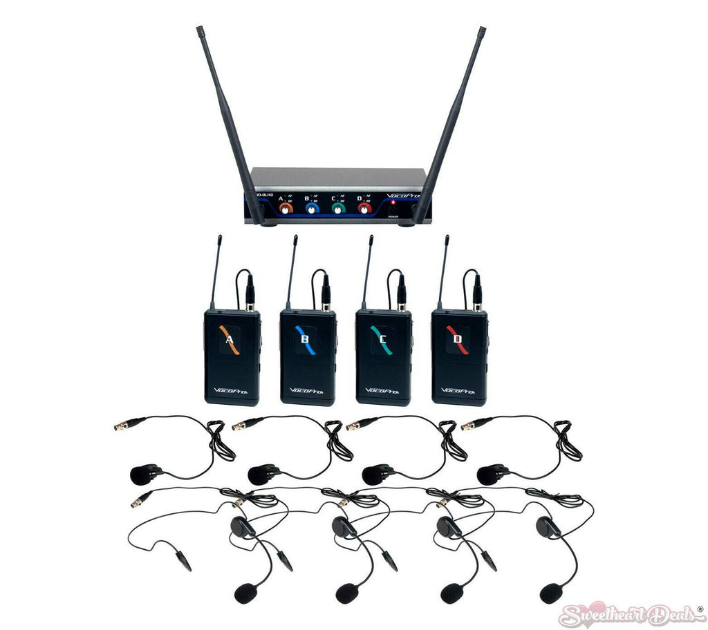 Four Channel UHF Digital Wireless Headset and Lapel Mic Z9203