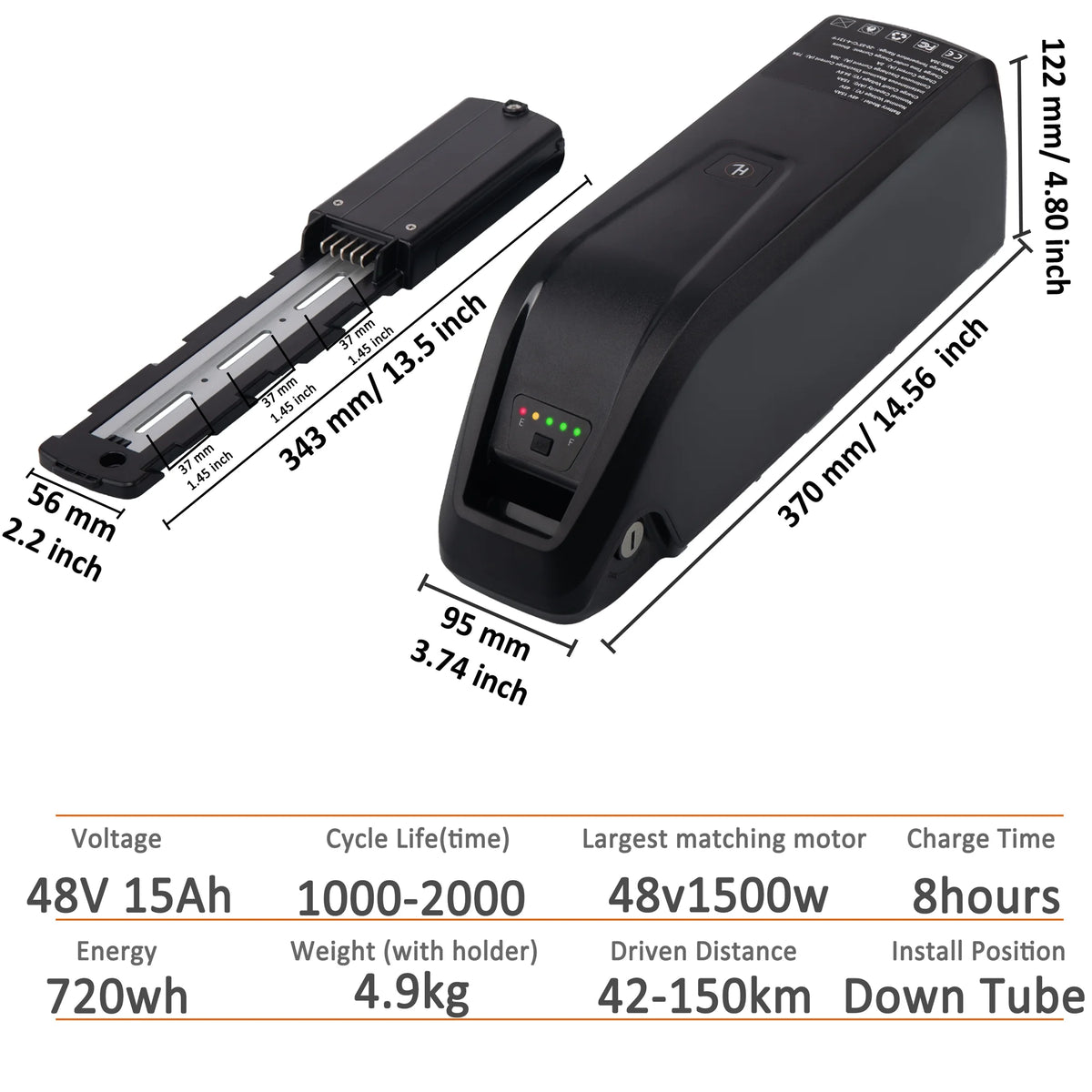 48V 10Ah Lithium Ebike Battery with Charger M249966