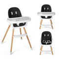 3 in 1 Wooden Baby High Chair with Double Removable Tray Y48829