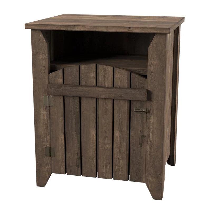 Rustic Wood Storage End Table Set of 2 I6159