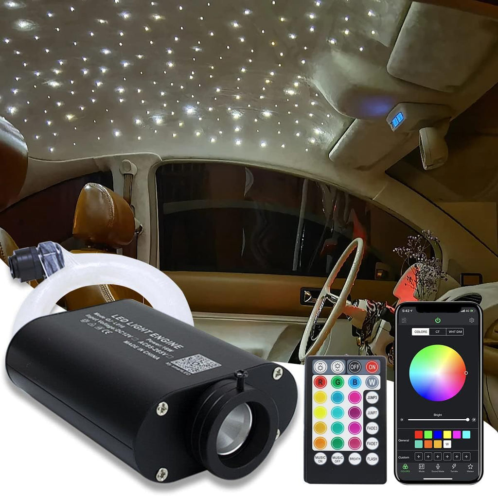 16W Fiber Optic Lights Starlight Headliner Light Kit with Remote Control, 150pcs 6.5ft Optical Fiber Cable Strands G318