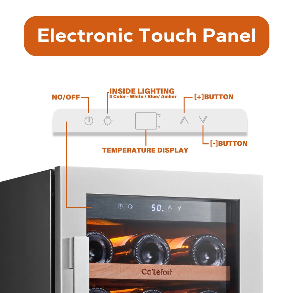 30 inch 66 Bottle Dual Zone Stainless Steel Wine Cooler Refrigerator B30709