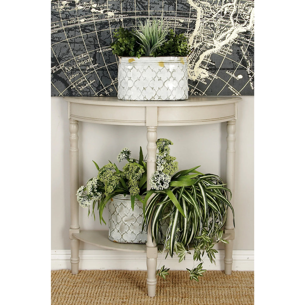Cream Half Moon Wood Console Table B822090