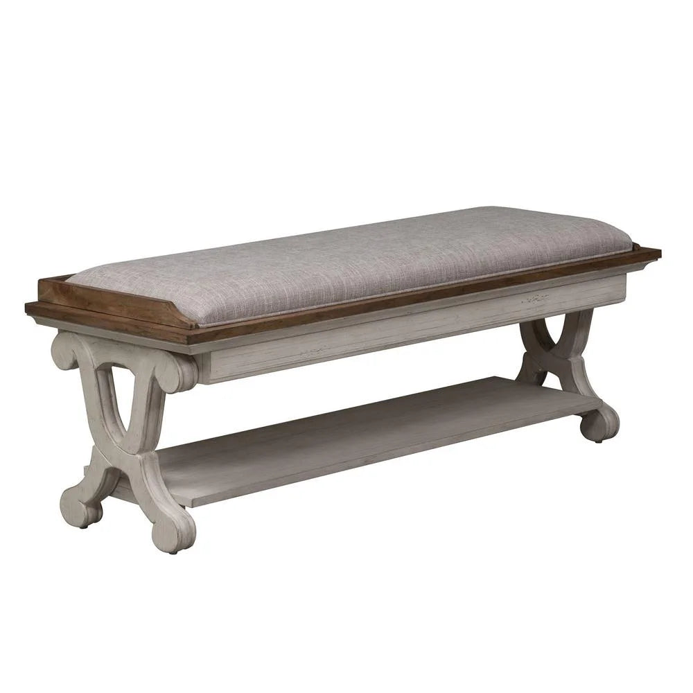 White Bed Bench W749502