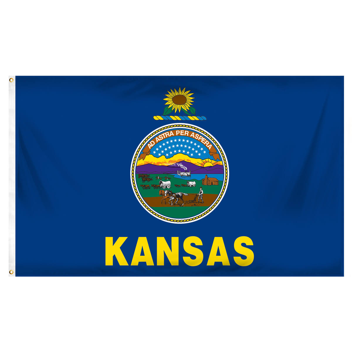 Kansas Flag 5ft. x 8ft. Spun Polyester A778